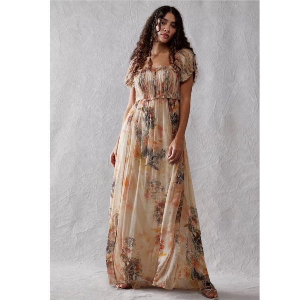 FREE PEOPLE Irina Embellished Floral Maxi Dress Size/ XS